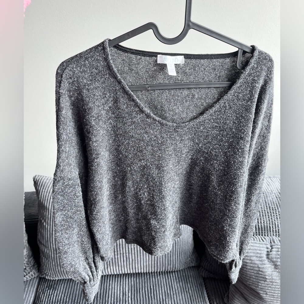 Elegant Charcoal V-Neck Sweater